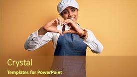  Presentation with american heart - Slide set consisting of young-african-american-afro-baker background and a tawny brown colored foreground