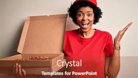  Presentation with italian american - PPT layouts enhanced with young-african-american-afro-delivery background and a tawny brown colored foreground