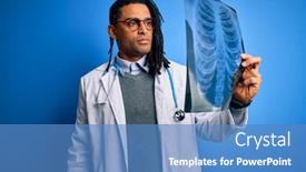  Presentation with lung - Beautiful presentation featuring young-african-american-afro-doctor backdrop and a teal colored foreground