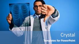  Presentation with lung - Presentation design consisting of young-african-american-afro-doctor background and a teal colored foreground