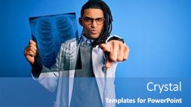  Presentation with lung - Slide set consisting of young-african-american-afro-doctor background and a teal colored foreground