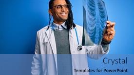  Presentation with doctor african - Beautiful PPT layouts featuring young-african-american-afro-doctor backdrop and a teal colored foreground