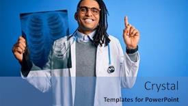  Presentation with lung - Slides enhanced with young-african-american-afro-doctor background and a teal colored foreground