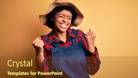  Presentation with curly hair - Beautiful slide set featuring young-african-american-afro-farmer backdrop and a tawny brown colored foreground