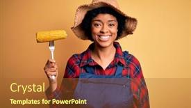  Presentation with corn cob - Amazing presentation design having young-african-american-afro-farmer backdrop and a red colored foreground