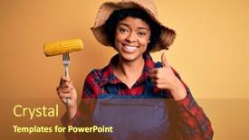  Presentation with corn cob - Cool new presentation with young-african-american-afro-farmer backdrop and a red colored foreground