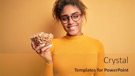  Presentation with peanuts - Amazing theme having young-african-american-afro-girl backdrop and a gold colored foreground