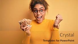  Presentation with peanuts - Beautiful presentation featuring young-african-american-afro-girl backdrop and a gold colored foreground