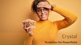  Presentation with peanuts - Beautiful slide set featuring young-african-american-afro-girl backdrop and a gold colored foreground
