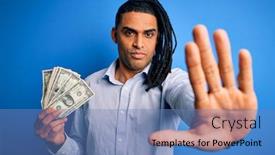  Presentation with afro - Audience pleasing slides consisting of young-african-american-afro-man backdrop and a teal colored foreground