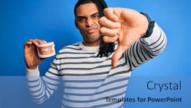  Presentation with african american dental - PPT theme featuring young-african-american-afro-man background and a teal colored foreground