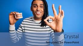  Presentation with african american dental - PPT theme consisting of young-african-american-afro-man and a teal colored foreground