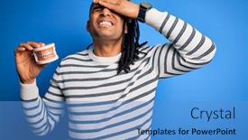  Presentation with african american dental - Theme featuring young-african-american-afro-man background and a teal colored foreground