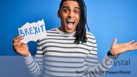  Presentation with banner blue - Slides consisting of young-african-american-afro-man background and a teal colored foreground