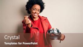  Presentation with salary - Audience pleasing presentation design consisting of young-african-american-afro-motorcyclist backdrop and a tawny brown colored foreground