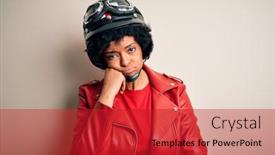  Presentation with depression - Presentation design consisting of young-african-american-afro-motorcyclist background and a crimson colored foreground