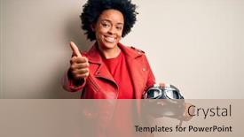  Presentation with curly hair - Cool new presentation with young-african-american-afro-motorcyclist backdrop and a coral colored foreground