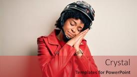  Presentation with motorcycle - Audience pleasing PPT theme consisting of young-african-american-afro-motorcyclist backdrop and a red colored foreground