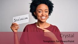  Presentation with afro - Amazing PPT theme having young-african-american-afro-politician backdrop and a red colored foreground