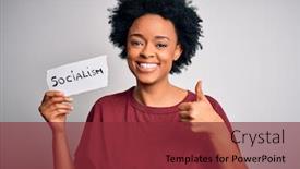  Presentation with curly hair - Colorful PPT layouts enhanced with young-african-american-afro-politician backdrop and a tawny brown colored foreground