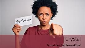  Presentation with ophthalmoscope african american models - Slides with young-african-american-afro-politician background and a tawny brown colored foreground