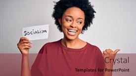  Presentation with curly hair - PPT theme with young-african-american-afro-politician background and a red colored foreground