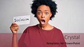  Presentation with curly hair - Beautiful slides featuring young-african-american-afro-politician backdrop and a red colored foreground