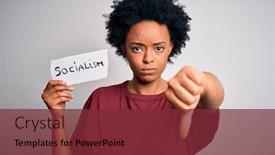  Presentation with curly hair - Presentation theme with young-african-american-afro-politician background and a tawny brown colored foreground