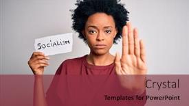  Presentation with curly hair - Amazing presentation theme having young-african-american-afro-politician backdrop and a violet colored foreground