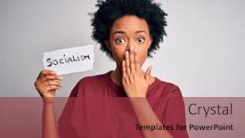  Presentation with shame - Presentation enhanced with young-african-american-afro-politician background and a red colored foreground