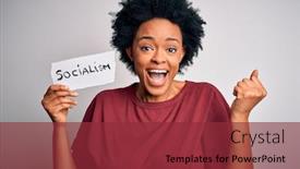  Presentation with proud american - PPT theme consisting of young-african-american-afro-politician background and a tawny brown colored foreground