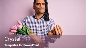  Presentation with business pink - Amazing slide set having young-african-american-afro-romantic backdrop and a violet colored foreground