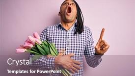  Presentation with romantic - Colorful presentation design enhanced with young-african-american-afro-romantic backdrop and a gray colored foreground