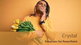  Presentation with african american dental - Beautiful presentation theme featuring young-african-american-afro-romantic backdrop and a gold colored foreground