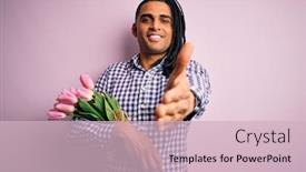  Presentation with pink business - Presentation theme consisting of young-african-american-afro-romantic background and a soft green colored foreground