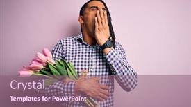  Presentation with romantic - Cool new slide deck with young-african-american-afro-romantic backdrop and a violet colored foreground
