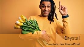  Presentation with romantic - Colorful slide set enhanced with young-african-american-afro-romantic backdrop and a gold colored foreground