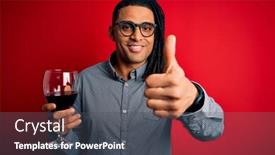  Presentation with sommelier - Presentation theme consisting of young-african-american-afro-sommelier background and a dark gray colored foreground