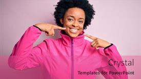  Presentation with african american dental - Amazing presentation theme having young-african-american-afro-sportswoman backdrop and a coral colored foreground