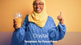  Presentation with african american woman question - Audience pleasing presentation theme consisting of young-african-american-afro-tourist backdrop and a ocean colored foreground