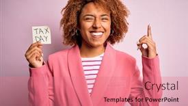  Presentation with african american woman question - Beautiful theme featuring young-african-american-afro-woman backdrop and a coral colored foreground