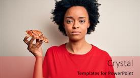  Presentation with italian american - Audience pleasing presentation theme consisting of young-african-american-afro-woman backdrop and a red colored foreground