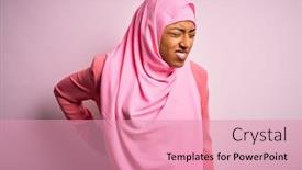 Presentation with hijab - Audience pleasing presentation theme consisting of young-african-american-afro-woman backdrop and a coral colored foreground