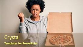  Presentation with italian american - Colorful presentation theme enhanced with young-african-american-afro-woman backdrop and a coral colored foreground