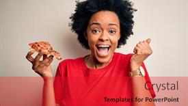  Presentation with italian american - Theme having young-african-american-afro-woman background and a red colored foreground
