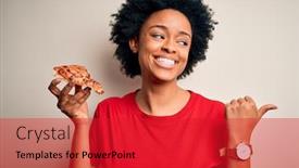  Presentation with italian american - Beautiful slide deck featuring young-african-american-afro-woman backdrop and a red colored foreground