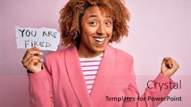  Presentation with proud american - Colorful slide deck enhanced with young-african-american-afro-woman backdrop and a coral colored foreground