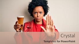  Presentation with drinking alcohol - Presentation theme featuring young-african-american-afro-woman background and a lemonade colored foreground