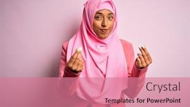  Presentation with salary - Presentation design with young-african-american-afro-woman background and a coral colored foreground