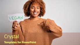  Presentation with vegan - Presentation theme consisting of young-african-american-afro-woman background and a red colored foreground
